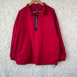 Cutter & Buck Windbreaker Jacket Womens Large Red Pullover Quarter Zip Gorpcore
